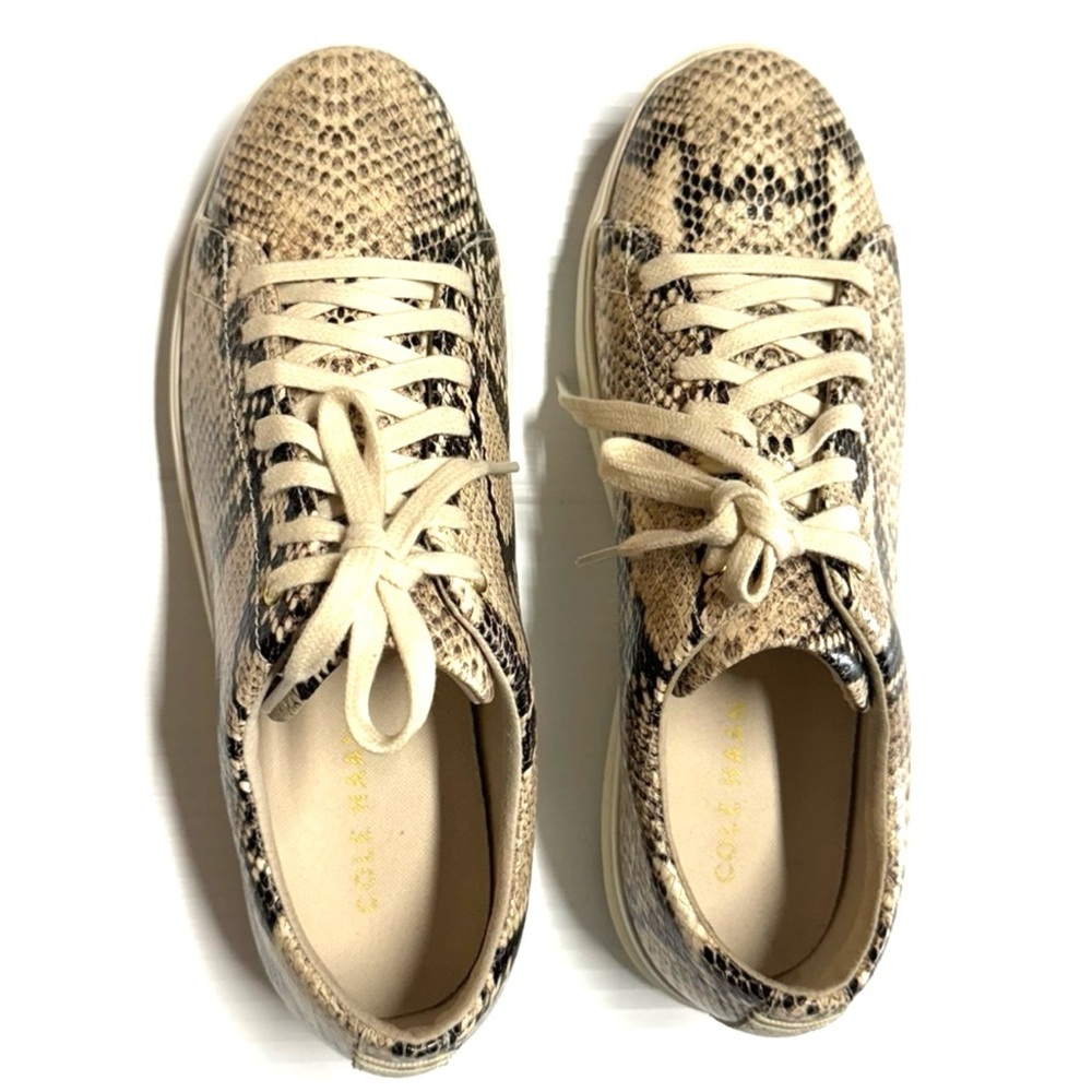 Cole Haan Grand Crosscourt Snake Print Leather Sneakers Size 9.5